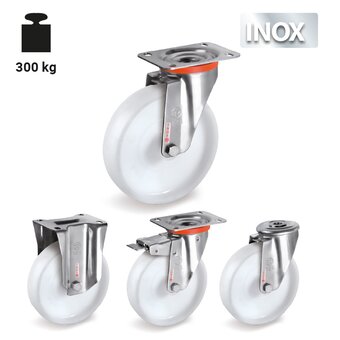 TR-68-NLX-Räder mit Edelstahl-Gehäusen für leichte Lasten